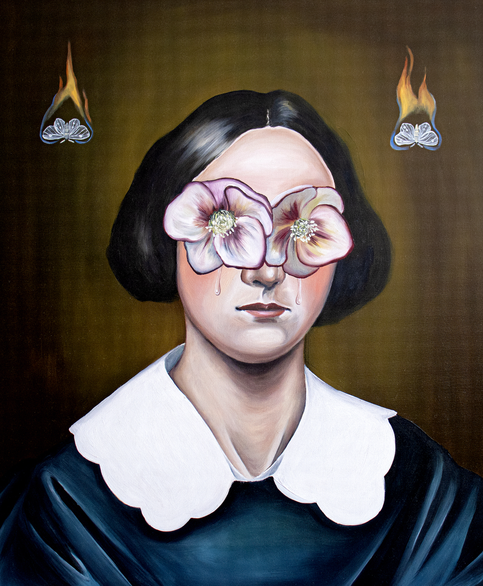 Mariko Enomoto — acrylic painting detail